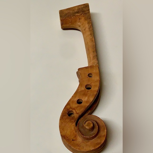 Vintage Artisan Luthier Crafted Hardwood Violin Fiddle Neck Head Raw - Picture 2 of 16